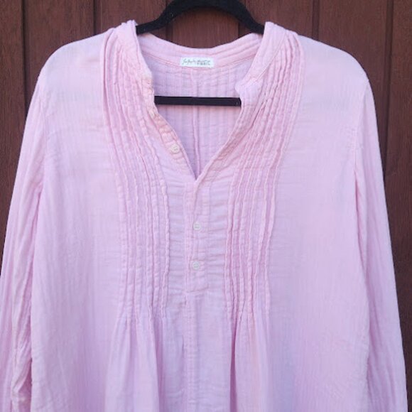 FREE PEOPLE x CP SHADES | Pastel Pink Yoko Tunic Dress Cotton Gauze Oversized XS - Picture 5 of 14